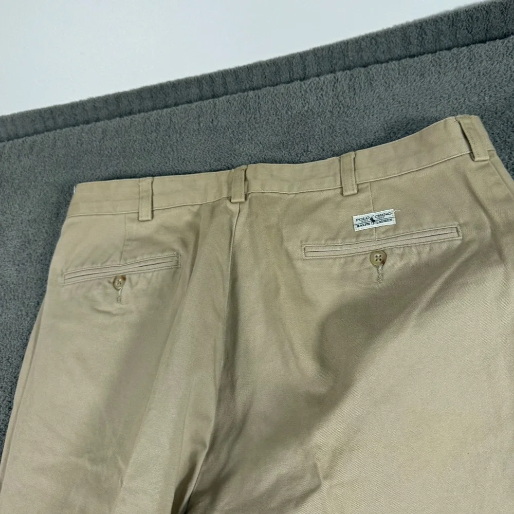Polo Golf Ralph Lauren Martin Pant Khaki Chino Trousers 35x32 Tan Cotton Mens